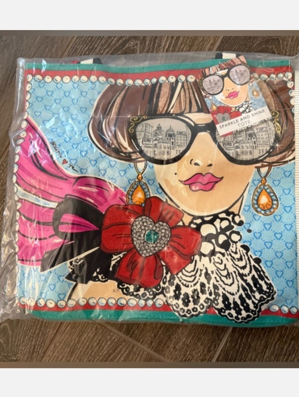 Brighton Sparkle & Shine Tom Clancy Canvas Bright Graphic Print NWT $150 - Picture 11 of 13